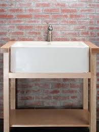 The Sink Stands Alone On An Open Shelf Unit This Is An Option But With Darker More Rustic Wood Kitchen Sink Diy Rustic Laundry Rooms Laundry Room Sink
