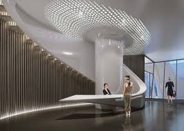 Let S Get Inspired By The Most Unique Interior And Architecture Projects By Zaha Hadid Www Delightfull Zaha Hadid Interior Lobby Interior Design Lobby Design