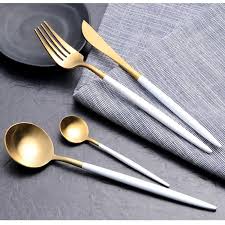 Luxe White Silverware Set Silverware Set Cutlery Set Stainless Steel Cutlery Set