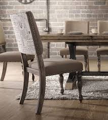 Roundhill Furniture Birmingham Script Printed Finish Dining Chair With Nail Head Set Of 2 Driftwood Walmart Com Upholstered Dining Side Chair Side Chairs Dining Dining Chair Set
