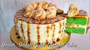 #kekondeonde #resepisedapnya kek onde onde ni dengan salutan cream cheese gula melaka. Ondeh Ondeh Cake Recipe Kek Ondeh Ondeh Pandan Gula Melaka Lembut Lemak Rahiza Dorah Youtube