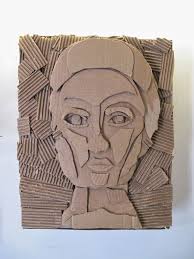 The Visual Arts At Germantown Academy Cardboard Relief Portraits Cardboard Relief Cardboard Art Cardboard Art Projects