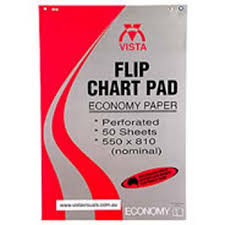 Vista Flipchart Paper Economy 50 Sheet Pad 550 X 850mm