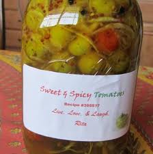 Sweet And Spicy Tomatoes Pickled Green Cherry Tomatoes Recipe Food Com Recipe Pickled Green Cherry Tomatoes Recipe Cherry Tomato Recipes Green Cherry Tomatoes Recipe