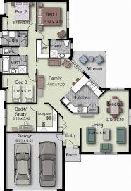 A two car garage has easy access to both the kitchen and the stairs leading to the upper bedrooms. 4 Bedrooms Double Garage House Floor Plan Luxury Floor Plans Home Design Floor Plans House Floor Plans