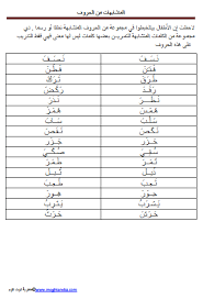 تدريبات على قراءة الحروف المتشابهة رسما أو نطقا عن طريق مجموعة من الكلمات داونلود هنـــــا related arabic resources learning arabic islam for kids