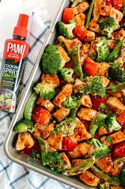 Add oil and chicken to pan. Sheet Pan Sesame Chicken And Veggies Eat Yourself Skinny