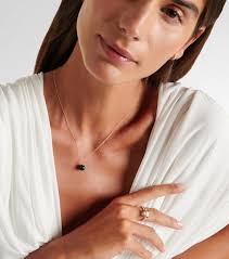 Collier en or 14 ct, malachite et diamant en vert