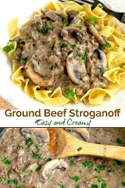This Ground Beef Stroganoff Features Lean Ground Beef And Sauteed Mushrooms Smo With Images Ground Beef Stroganoff Ground Beef Recipes Easy Ground Beef Recipes For Dinner