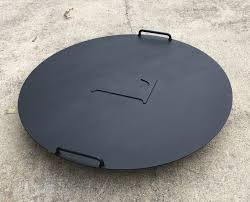 Create cozy memories in the backyard with a sunnydaze fire pit & fire pit accessories. Fire Pit Lid 33 5 Outer Diameter 10 Letter And 2 Handles On The Top Flat 1 8 Thick Steel Plate Rustic Fire Pits Fire Pit Cover Wood Fire Pit