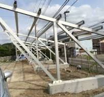 太陽光パネル取付架台 | アルミ野立て架台 コンクリート基礎 ...
