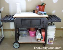 Cleaning Up Part Two Garage Organization And Grill Repurposed Potting Bench Diy Grill Repurposed