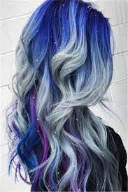 Melt silver and blue color. 33 Blue Ombre Hair Color Trend In 2019