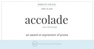 Word Of The Day Accolade Word Of The Day Words Word Definitions