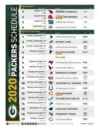 Green Bay Packers On Twitter Print Your 2020 Packers Schedule Https T Co Xl5vio4bxu Gopackgo