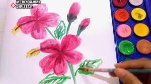 Yang dimaksud media di sini adalah tempat anda melukis. Melukis Bunga Sepatu Dengan Cat Air Mudah How To Draw Hibiscus Flower With Watercolor Easy Youtube