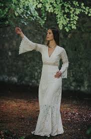 Folk Wedding Dress Sleeved Wedding Dress Celtic Wedding Dress Woodland Wedding Dress Custom Made Pagan Handfasting Simple Wedding Celtic Wedding Dress Woodland Wedding Dress Pagan Wedding Dresses