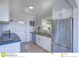 cozy and small kitchen with white