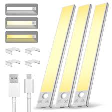 Under Cabinet Lighting 8 inch Rechargeable Motion Sensor Light - 3 Pack