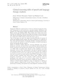 Pdf Clinical Reasoning Skills Of Speech And Language Therapy Students
