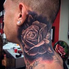 Mens Neck Cool 3d Tattoo Topmenstattoos Rose Neck Tattoo Neck Tattoo For Guys Flower Neck Tattoo