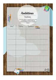 Gcse Ambitious Vocabuary Learner Worksheet Language Goals Worksheets Learners