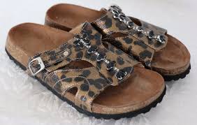 Birkenstock Betula Sandals Leopard Animal Print Bling Womens