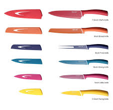 Hecef Colourful Knives Set Of 6 Stainless Steel Sharp Blade Non Stick With Knife Cover Sheath Pure Colour Coated Amazon Colorful Knife Set Knife Knife Sets