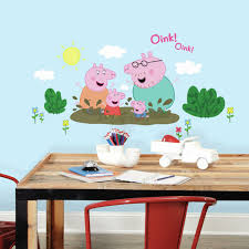 Peppa pig toddler beds and duvet covers. Room Mates Peppa And Family Muddy Puddles Peel And Stick Giant Wall Decal Reviews Wayfair