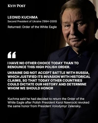 The dispute over Poland's Order of the White Eagle has escalated beyond a diplomatic row. After President Karol Nawrocki stripped Volodymyr Zelensky of Poland's highest state honor, the Ukrainian leader returned the