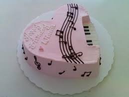 Love Heart Shape Birthday Cake Design Pink Piano Music Themed Cakes Music Note Cake New Cake Design