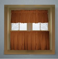 solid rust colored kitchen curtain only