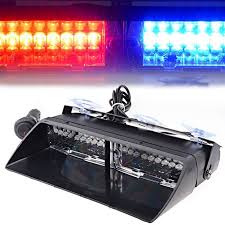 48w Windshield Led Strobe Light Car Flash Signal Fireman Police Beacon Warning Light Red Blue Led Emergency Vehicle Lig Warning Lights Led Strobe Strobe Lights