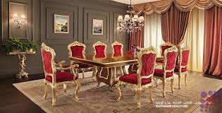 مفروشات غرف نوم كلاسيك في الامارات Luxury Furniture Red Dining Room Luxury Dining Room