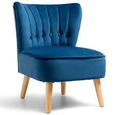 Costway Armless Accent Chair Tufted Velvet Leisure Chair Single Sofa Upholstered Bluegreenpink Walmart Com In 2020 Leisure Chair Club Chairs Living Room Modern Sofa Chair