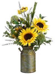 Yellow Sunflowers Lavender Silk Flower Arrangements Afloral Com Sunflower Floral Arrangements Yellow Flower Arrangements Tall Flower Arrangements