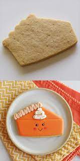 Pumpkin Pie Slice Cookie Video Sugar Cookies Sugar Cookie Designs Thanksgiving Cakes