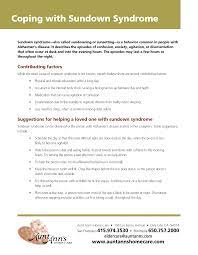 Coping With Sundown Syndrome Dementia Alzheimers Alzheimer Care Elderly Care Alzheimer S Disease
