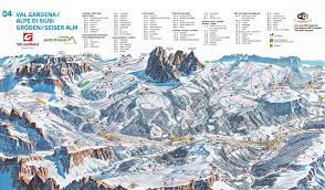 Detailed graphic representation of the ski lifts of the ski resorts: Trail Maps Dolomites Ski Tours