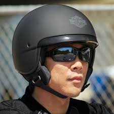 Harley-Davidson Mens Hightail Tri-Matrix Matte Black 5/8 Face Helmet