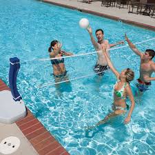 The swimways 2 in 1 game combines the two most popular pool games basketball and volleyball, in one great product that will be sure to brings friends and family back to your pool all summer long. Swimways 2 In 1 Pool Sport Combo Set Outdoor Volleyball Basketball Net For Swimming Pool Toys R Us Canada