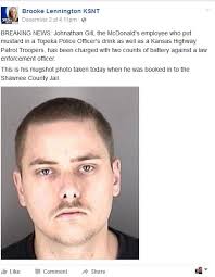 Former Topeka McDonald's employee who put mustard in officers drinks  arrested