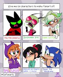 7866 - safe, artist:t-whiskers, barbara gordon (dcshg), mao mao (mao mao),  marie (splatoon), sonic the hedgehog (sonic), vanellope von schweetz  (wreck-it ralph), zim (invader zim), alien, animal humanoid, cat,  eulipotyphlan, feline, fictional