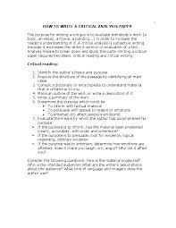 Movie critique paper introduction you know his name. yes, the paper considers the life of the man, whose story keeps in tension and excitement millions of. Pdf How To Write A Critical Analysis Paper Ambakisye Okang Dukuzumurenyi Academia Edu
