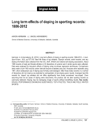 PDF) Long term effects of doping in sporting records: 1886-2012