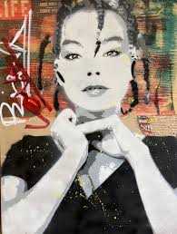 Bjork by Eric Doisy (2022) : Painting Acrylic, Collage