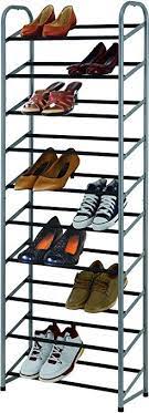 Tidy Living 10 Tier Space Saving 30 Pair Shoe Rack Silver Shoe Rack Closet Organizing Systems Shoe Storage