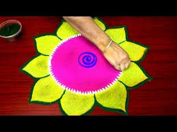 New Year Rangoli Designs Simple And Easy Colour Kolam For New Year Rangoli For Competition New Year Rangoli Rangoli Designs Rangoli Designs For Competition