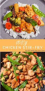 Spicy Chicken Stir Fry Girl With The Iron Cast Recipe Chicken Stir Fry Chicken Stir Spicy Chicken