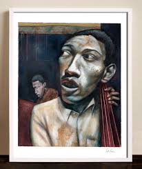 Butch Warren W/ Sonny Clark Portrait Archival Art Print by Scott Laumann